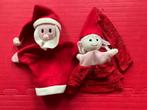 Kerstman en vrouw handpoppen, Ophalen of Verzenden, Gebruikt, Overige typen