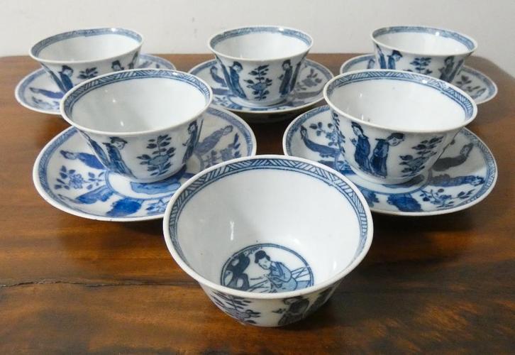 8x Chinese kommetjes en 6x schotel [1558], Antiek en Kunst, Antiek | Porselein, Ophalen