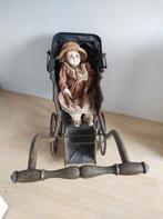 Antieke kinderwagen met porseleinen pop, Antiek en Kunst, Ophalen