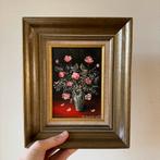 Vintage Olieverf Schilderij op Doek Stilleven Boeket Bloemen, Antiek en Kunst, Kunst | Schilderijen | Klassiek, Ophalen of Verzenden