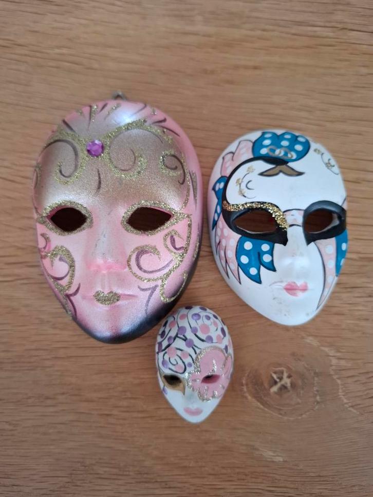 Venetiaanse Maskers - Set van 3, Antiek en Kunst, Antiek | Woonaccessoires, Ophalen of Verzenden