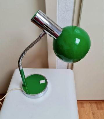 Vintage bollamp tafellamp bureaulamp groen seventies mooi  
 beschikbaar voor biedingen