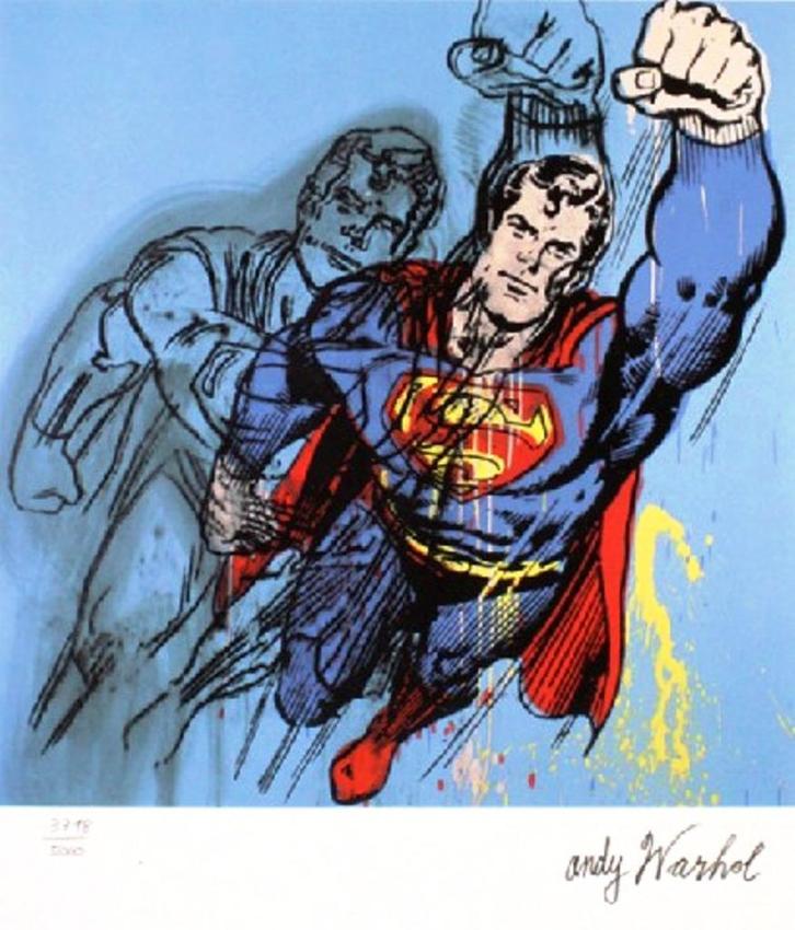 Andy Warhol (1928) Grano Lithografie "Superman" Ges Gen CMOA, Antiek en Kunst, Kunst | Litho's en Zeefdrukken, Ophalen of Verzenden