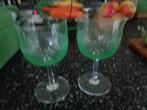 2 uranium    glazen ...., Antiek en Kunst, Antiek | Glas en Kristal, Ophalen of Verzenden