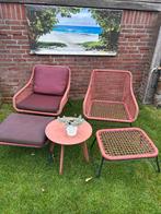 Loungeset bordeauxrood, Ophalen, Gebruikt, Kunststof