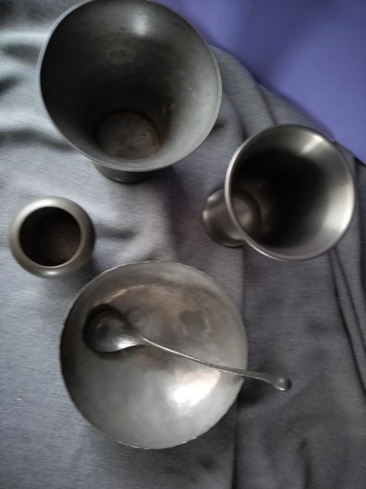 Antiek Tinnen Servies - Kamp Hof - 1938, Antiek en Kunst, Antiek | Tin, Ophalen of Verzenden