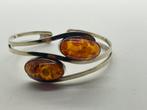 A138 Prachtige zilveren armband goudkleur barnsteen, Sieraden, Tassen en Uiterlijk, Antieke sieraden, Ophalen of Verzenden, Zilver