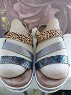 Leren Lazamani sandalen bruin bronze panter leer 37, Bruin, Verzenden, Lazamani, Sandalen of Muiltjes