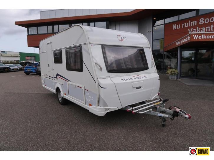 TEC Tour 400 DB VOORTENT MET LUIFEL, Caravans en Kamperen, Caravans, tot en met 4, 1000 - 1250 kg, Treinzit, T.E.C., Dwarsbed