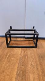 Teak Wandplank met Zwart Stalen Frame, Ophalen, Zo goed als nieuw