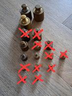 Set koperen gewichtjes + gewichtenblokjes voor weegschaal, Ophalen of Verzenden