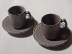 2 x Cor Unum koffie kop en schotel Amsterdams grijs / retro, Ophalen, Huis en Inrichting