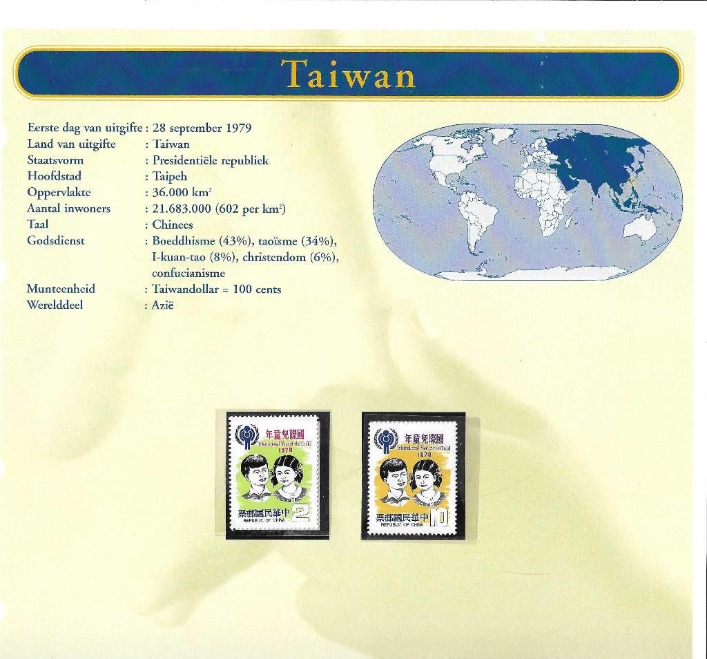 Jaar van het Kind 1979 meerdere landen op 15 albumbladen, Postzegels en Munten, Verzenden, Postfris, Overige thema's