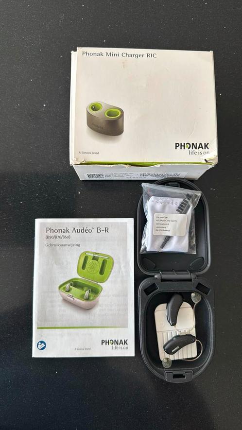 Phonak Audéo B-R gehoorapparaten (oplaadbaar) incl. oplader, Diversen, Verpleegmiddelen, Zo goed als nieuw, Ophalen of Verzenden