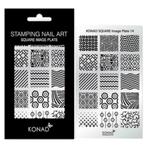 KONAD Square stempel sjabloon 14 met 15 nagel figuurtjes., Ophalen of Verzenden