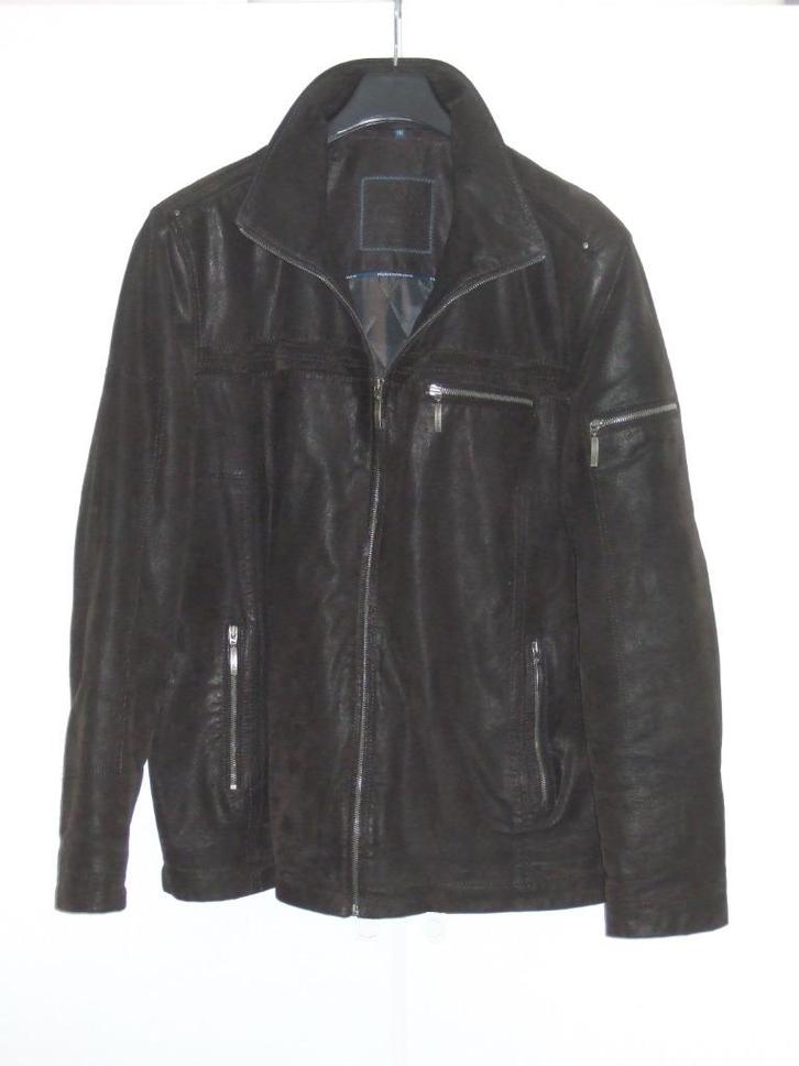 Jack / jas leer zwart leren jas Human Nature 3XL, Kleding | Heren, Jassen | Winter, Gedragen, Overige maten, Zwart, Ophalen of Verzenden