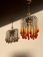 Murano Venini Teardrop Amber kroonluchter Vintage, Huis en Inrichting, Lampen | Kroonluchters, Vintage, Vintage, Zo goed als nieuw