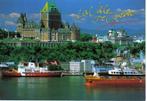 CANADA QUEBEC Rivier schepen gebouw, Verzamelen, Ansichtkaarten | Buitenland, Gelopen, Ophalen of Verzenden, Buiten Europa, 1980 tot heden