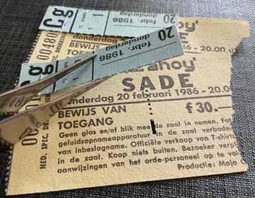 Oude Concert Kaartjes SADE 20 Februari 1986 beschikbaar voor biedingen