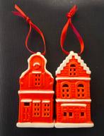 2 Grachtenpandjes (hals/trapgevel) als kersthanger.H.8,5cm, Ophalen of Verzenden, Zo goed als nieuw