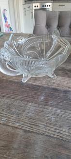 Art Deco Fruitschaal van Geslepen Glas, Gebruikt, Schaal, Ophalen of Verzenden, Glas