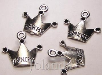 0557 Mooie Zilver Kleurige Metalen Princess Bedels beschikbaar voor biedingen