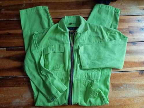 Gifgroene, zwaar katoenen overall, maat 104, maar valt groot, Kinderen en Baby's, Kinderkleding | Maat 104, Zo goed als nieuw