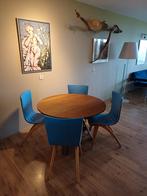 G.J. van Os Culemborg stoelen(swingstoelen)., Huis en Inrichting, Stoelen, Gebruikt, Blauw, Vintage, Vier
