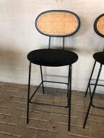 3 Rotan Velvet Barkrukken - Zo Goed Als Nieuw!, Huis en Inrichting, Barkrukken, Met voetsteun, 60 tot 90 cm, Ophalen of Verzenden