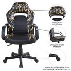 Gaming bureaustoel junior – zwart met donkere camouflage, Ophalen, Zwart, Nieuw, Gaming bureaustoel