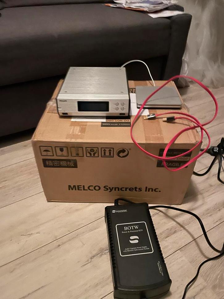 Melco N100 2TB + Sbooster + Van den Hul USB Ultimate, Audio, Tv en Foto, Mediaspelers, Zo goed als nieuw, 1500 GB of meer, USB 2.0