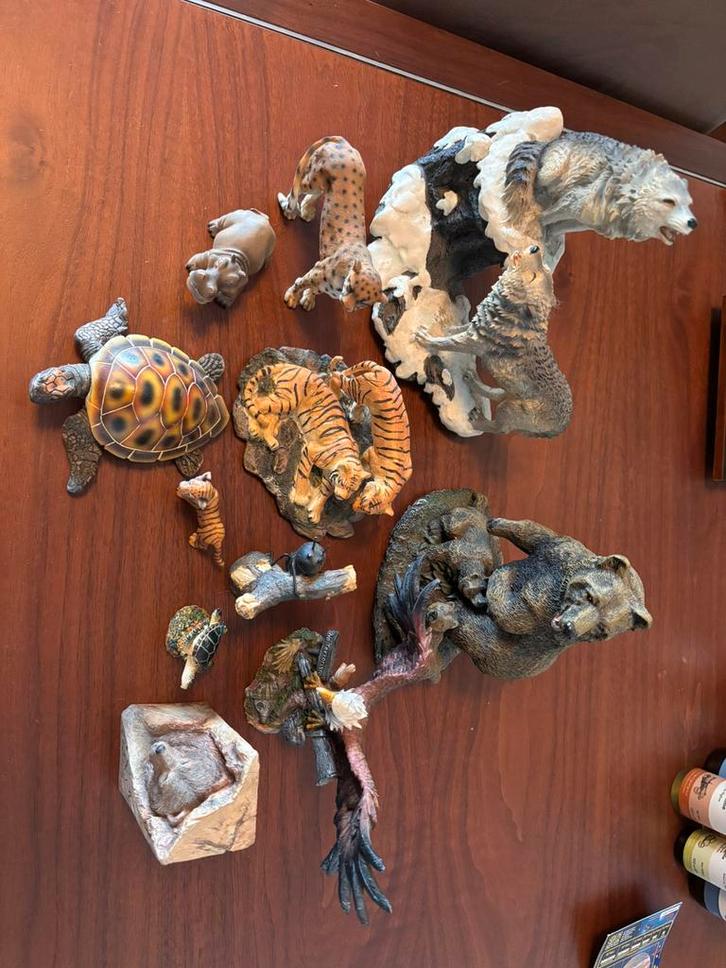 11x set dierenbeeldjes – beer, tijgers, wolven, etc, Verzamelen, Beelden en Beeldjes, Zo goed als nieuw, Dier, Ophalen