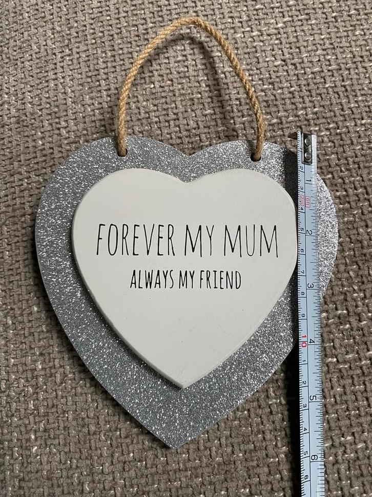 Hartje tegel tegeltje Decoratie tekst mama Forever My Mum, Huis en Inrichting, Woonaccessoires | Overige, Nieuw, Ophalen of Verzenden