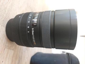 Nikon groothoeklens sigma 8-16 mm 1:4.5-5.6 HSM   beschikbaar voor biedingen
