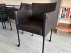 4 Gelderland eetkamerstoelen in cacaobruin leer, Huis en Inrichting, Stoelen, Ophalen, Gebruikt, Bruin, Leer
