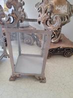2 antiek look sierlijke metalen windlichten p/st 39.95, Heikant 21 Kaatsheuvel, 25 tot 50 cm, Belle Vieille Brocante, Nieuw
