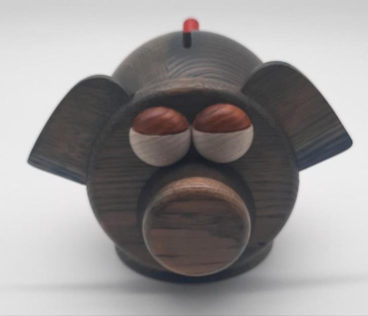 Houten Varken Spaarpot, Verzamelen, Spaarpotten, Gebruikt, Dier, Hout, Ophalen of Verzenden