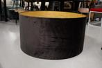 Grote ronde lampenkap hanglamp velvet zwart / goud Ø100 cm., Huis en Inrichting, Lampen | Hanglampen, Ophalen, Gebruikt, Stof