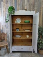 Art-deco spiegelkast kledingkast linnenkast, Eikenhout, 100 tot 150 cm, Brocante vintage romantisch, Ophalen of Verzenden