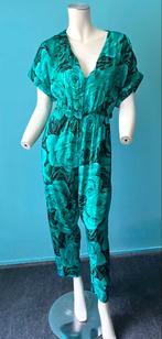 Vintage jaren 80 jumpsuit groen/rozen maat M, Kleding | Dames, Jumpsuits, Maat 38/40 (M), Verzenden, Vintage, Gedragen