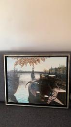 Prachtig olieverf schilderij van Amsterdam, Antiek en Kunst, Kunst | Schilderijen | Modern, Ophalen of Verzenden