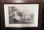 Oude prent 'Two Good Friends' door C. Brochart, Ophalen