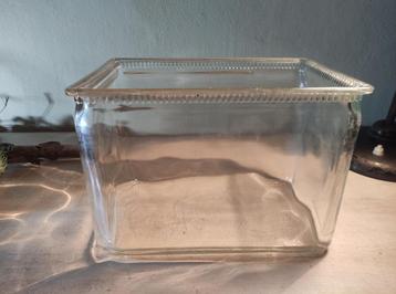 Antieke glazen accubak | Antique glass battery cover beschikbaar voor biedingen