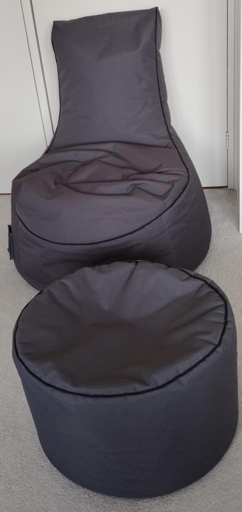 Sitting point Swing Cuba outdoor zitzak met poef!, Huis en Inrichting, Zitzakken, Gebruikt, Zitzakstoel, Grijs, Ophalen
