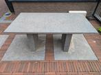 Buitentafel natuursteen (graniet) donkergrijs 160x90cm, Tuin en Terras, Tuintafels, Ophalen, Zo goed als nieuw, Rechthoekig, Overige materialen