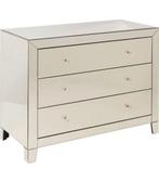 Kare Dressoir Luxury Champagne 3 Laden, Glas, Nieuw, Met lade(s), 25 tot 50 cm