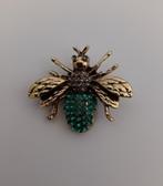 Goudkleurige broche vlieg groen, Verzenden, Nieuw, Groen, Overige materialen