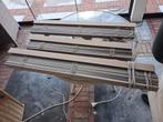 Taupe Houten zware kwaliteit Jaloezieen, Ophalen, Gebruikt, 100 tot 150 cm, 100 tot 150 cm