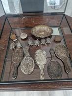 Set diverse zilveren objecten, inclusief vitrine., Antiek en Kunst, Ophalen of Verzenden