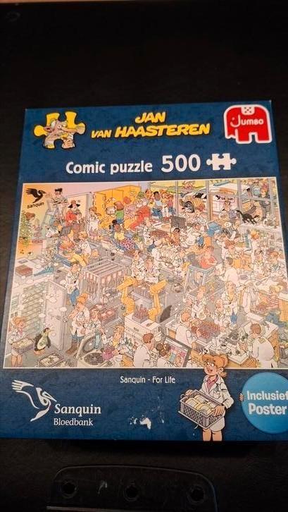 Jan van Haasteren bloedbank  Sanquin for live 500 stukjes, Hobby en Vrije tijd, Denksport en Puzzels, Zo goed als nieuw, Legpuzzel